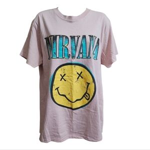 Nirvana Pink Smiley Oversized T-shirt